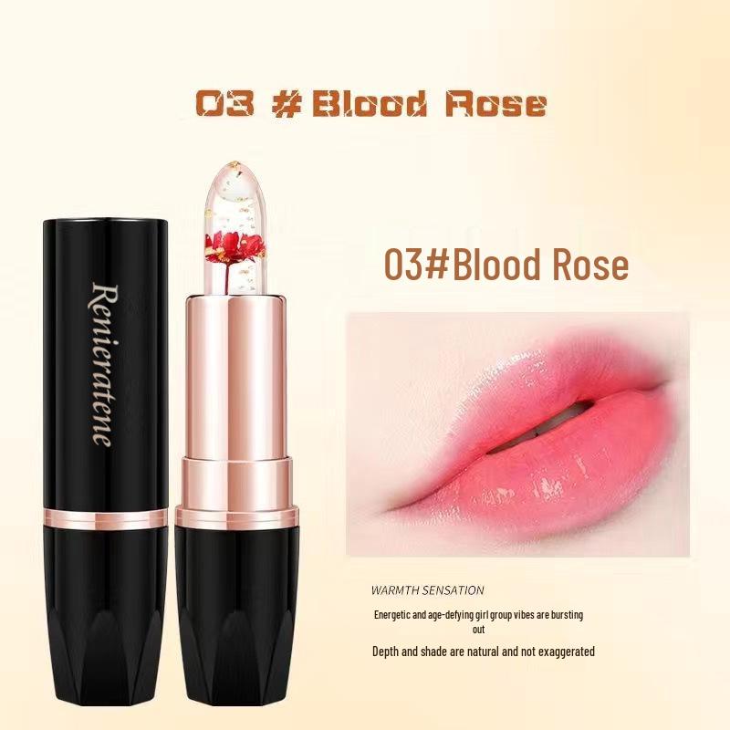 Color-Changing Flower Jelly Lipstick: Moisturizing, Long-Lasting, Non-Sticky, Non-Fading, Temperature-Adaptive Lip Balm, Safe for Pregnant Women.