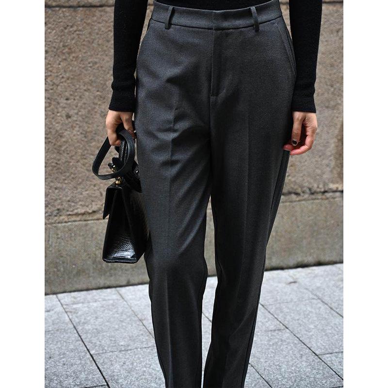 Rongtai Women s No-Iron High-Waisted Slimming Cropped Suit Pants - 2026 Elegant Style M