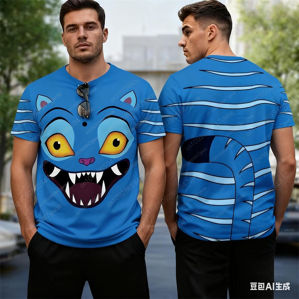 

Kpop Demon Hunters Derpy Tiger 3D Printed Graphic T-shirts Halloween Cosplay Clothing Men s Quick Drying Sportswear T-shirts 2XL