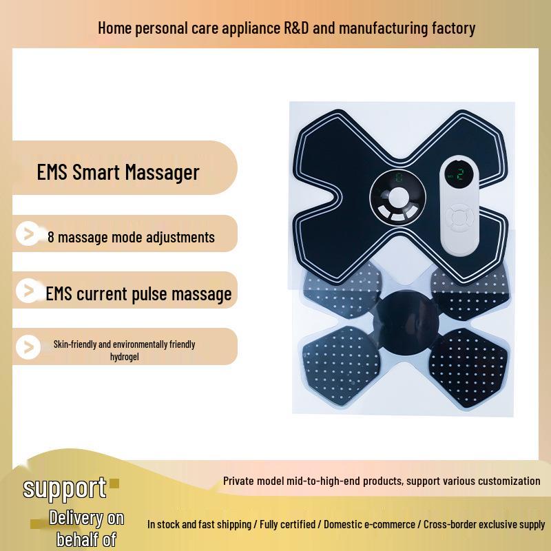 X-Shaped Smart EMS Massager: Portable, Multi-functional Electrotherapy for Shoulder, Neck, Waist & Legs with Remote Control English Manual