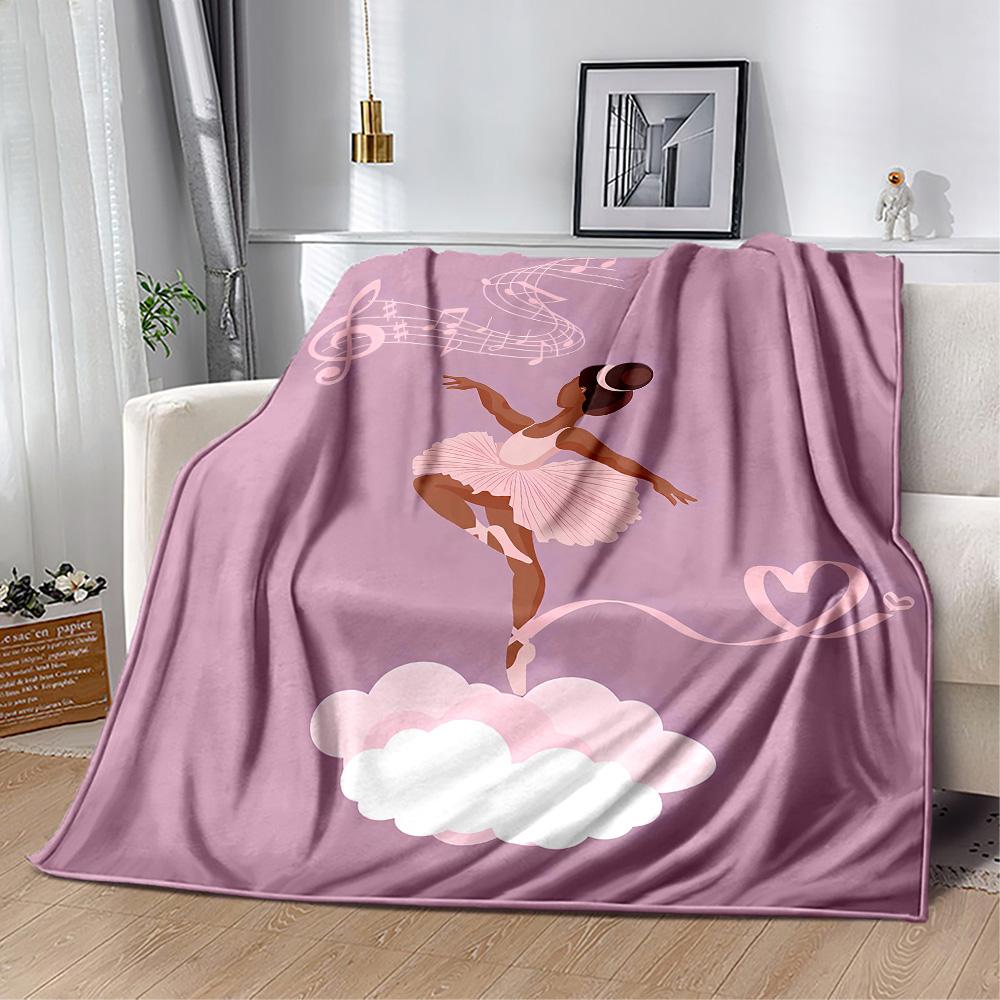 Dreamy Ballerina Flannel Blanket - Soft and Comfortable, Suitable for Sofas, Beds, Offices, Travel, and All Seasons, Making It A Perfect Holiday Gift.