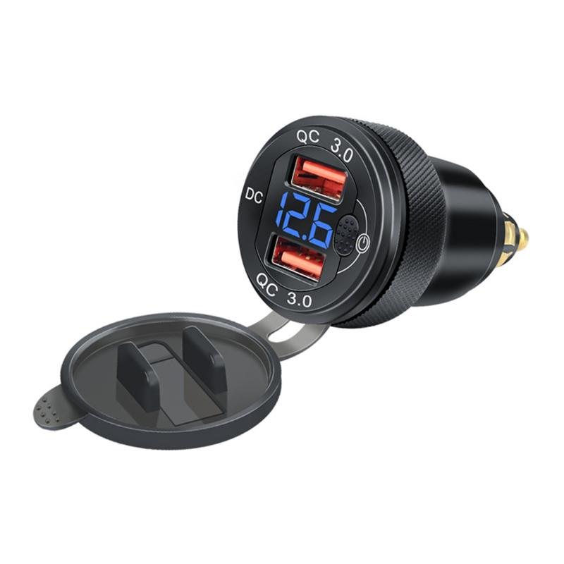 Waterproof Motorbike 12V 24V QC3.0 USB Type C PD Fast Charger Power Adapter Hella DIN Plug Socket for BMW Ducati Motorcy