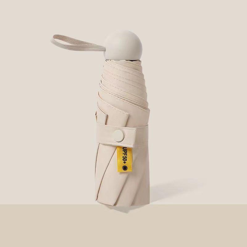 Compact Folding Umbrella - Sun & Rain Protection, Capsule Design, High-End Women’s Pocket Accessory.