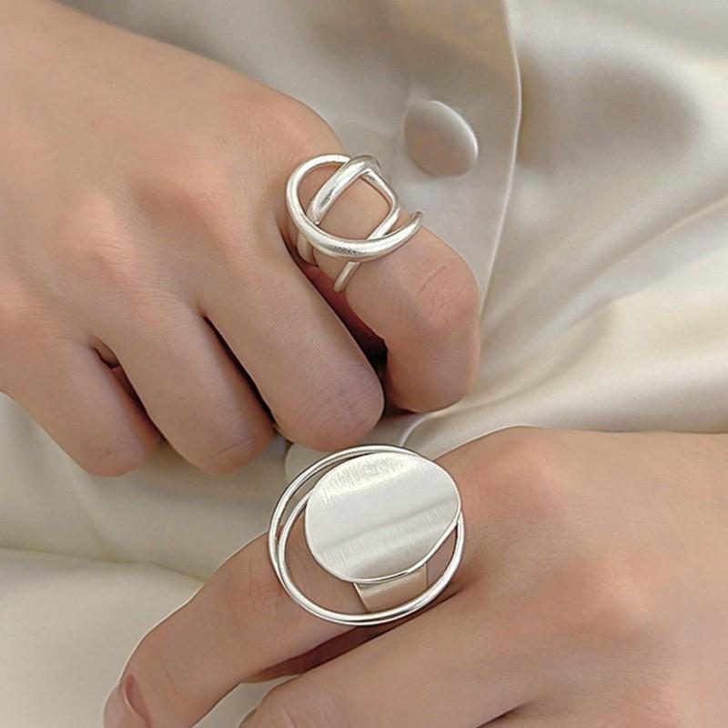 VENTFILLE 925 Sterling Silver Lines Crossing Ring For Women Multi Layers Niche Trend Hyperbole Versatile Jewelry Gift Dropship