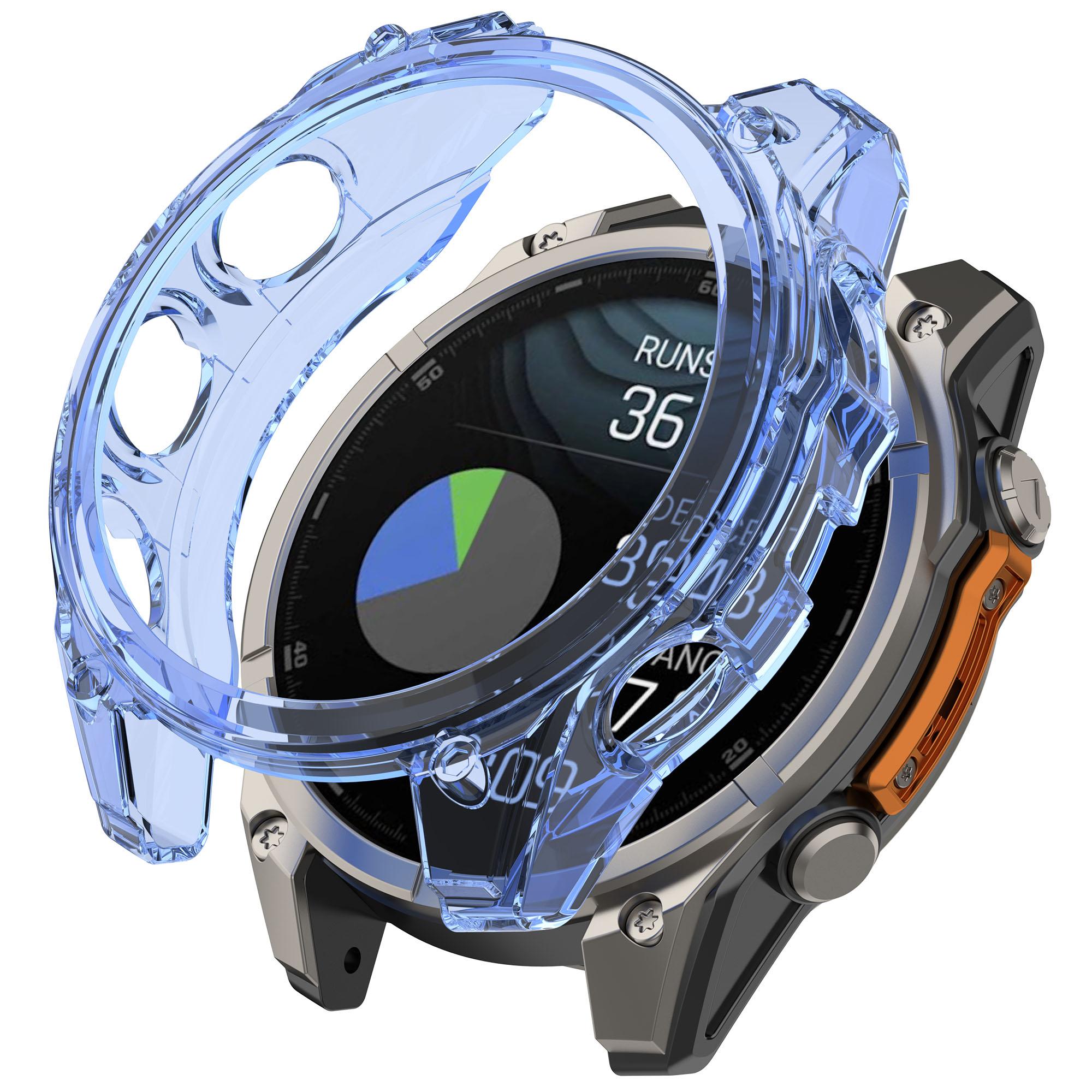 

For Garmin Fenix 8 43mm TPU Case Drop-Proof Half Guard Watch Case Cover B