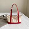 Fashion letter embroidery casual tote canvas bag 2025 new versatile texture shoulder bag bag