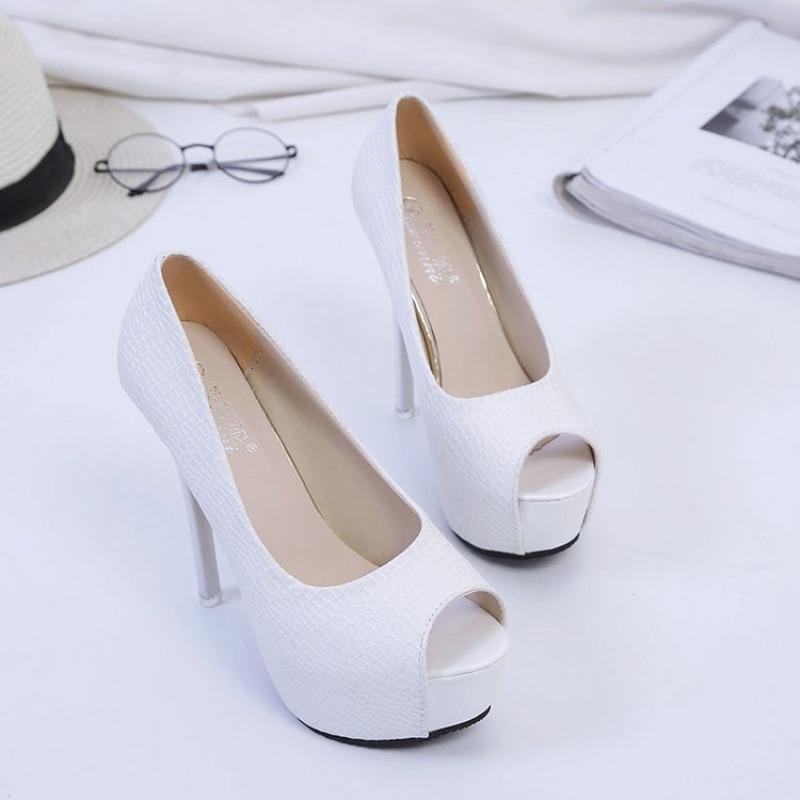 Summer New Fashion Sexy Thin High Heels Shoe Peep-toe Platform Hollow Out Women Party Gladiator Sandals Pumps Heels Women