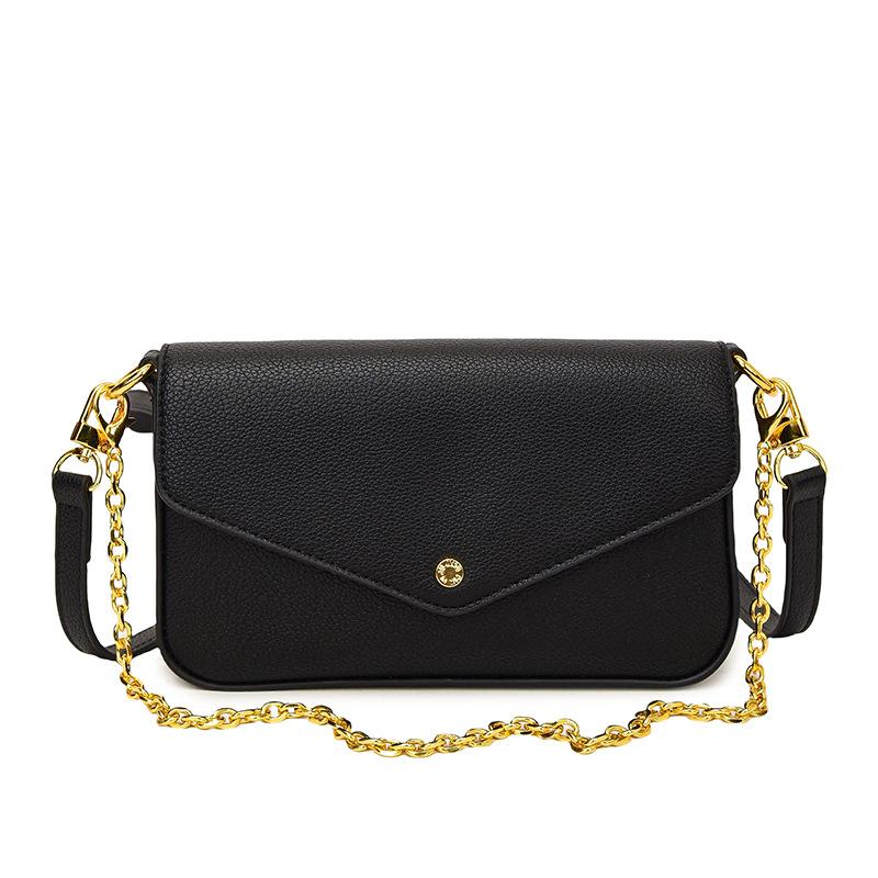 

Premium texture envelope small bag women s new popular niche simple messenger bag fashionable small square bag чёрный