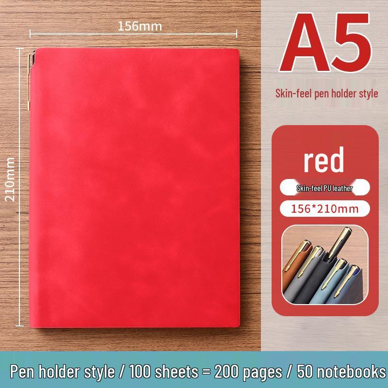 A5 Soft Leather Suede Notebook with Custom Logo - Simple B5 Business Meeting Journal, Large Thick Diary