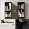 6patrový regál na knihy se zásuvkou a nastavitelnou policí, volně stojící úložná skříňka, 30 x 24 x 158 cm, černý