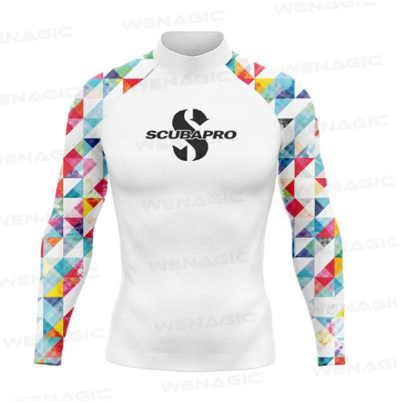 SCUBAPRO Uomo UPF 50 Manica Lunga Rash Guard Maglietta da Nuoto Surf Subacquea Estate Spiaggia Sport Acquatici