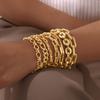 Stainless Steel Geometry Charm Bracelet for Women Girls,Trendy Twist Chain/Handmade Chain Bracelets,Fashion Jewelry Gifts