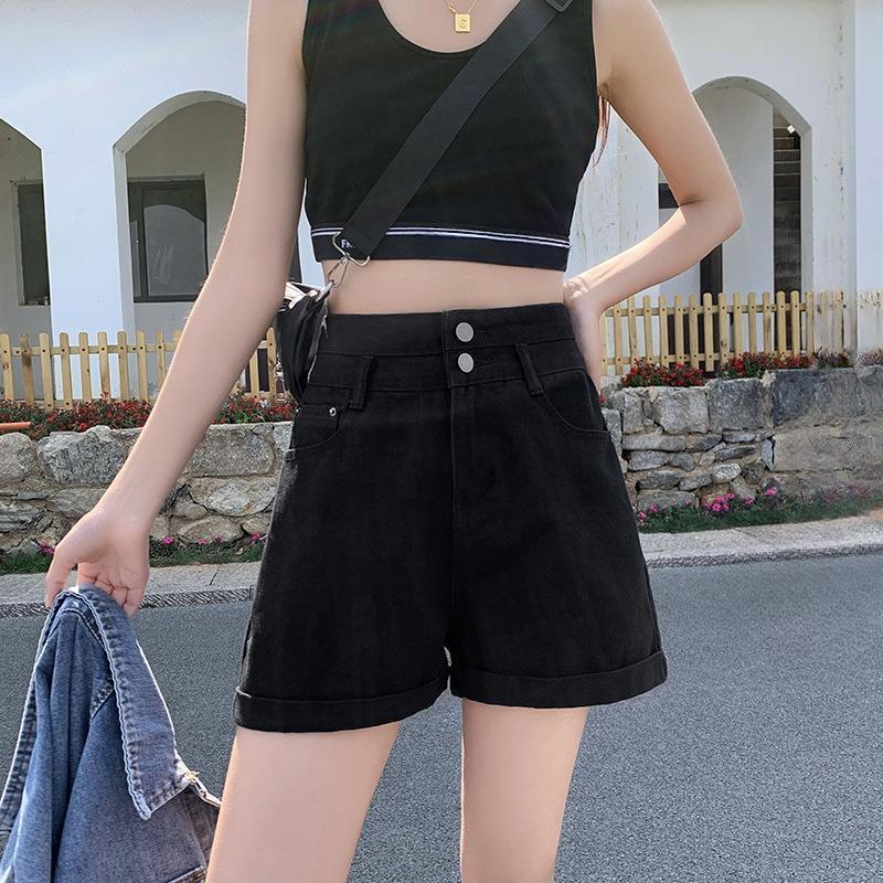 Summer Casual Loose Denim Shorts for Women Fashion High Waist Wide Leg Jeans Female Pants Vintage Blue Simple Office Lady Shorts 24250