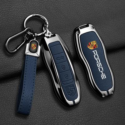 Étui Housse de Protection pour Clé de Voiture à Télécommande en Alliage de Zinc et Cuir Pour Panamera Spyder Carrera Macan Boxster 911 970 981 Cayman