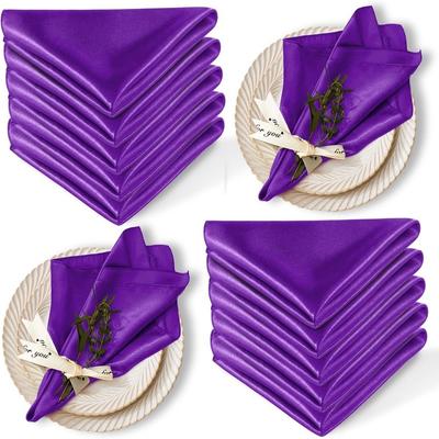 10pcs High-end 30x30cm Satin Napkin Washable Reusable Dinner Napkins Soft Table Napkins Event