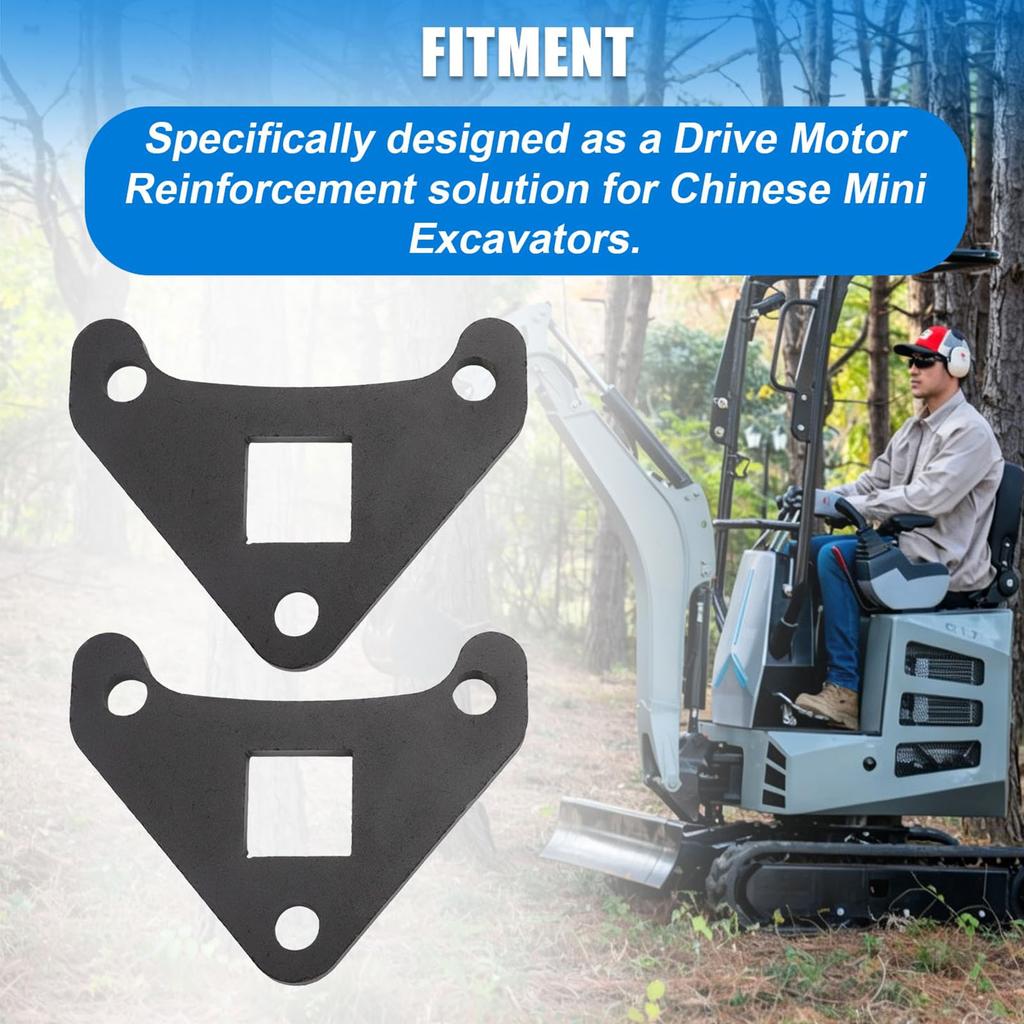 2Pcs Drive Motor Reinforcement Brackets for 1 to 2 Ton Mini Excavator 1 2 Inch Heavy Steel Flange Plate Bracket Welded
