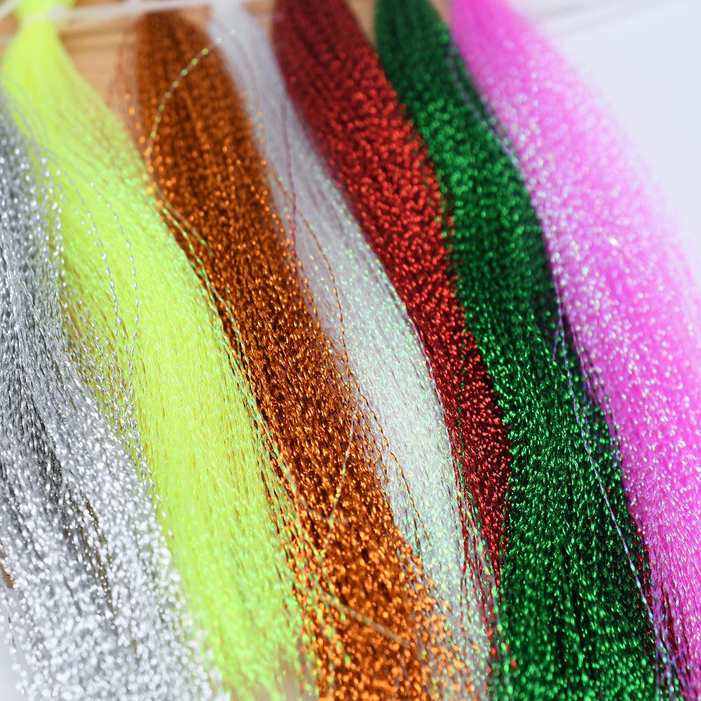 MNFT 10Bags Fly Tying Materials Muti-color Fly Fishing Crystal Flash Flashabou Tinsel for Making Fly Fishing Lur