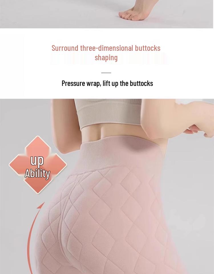 Women's High Waist Slim Fit Thermal Pants with Lamb Wool Inner Layer