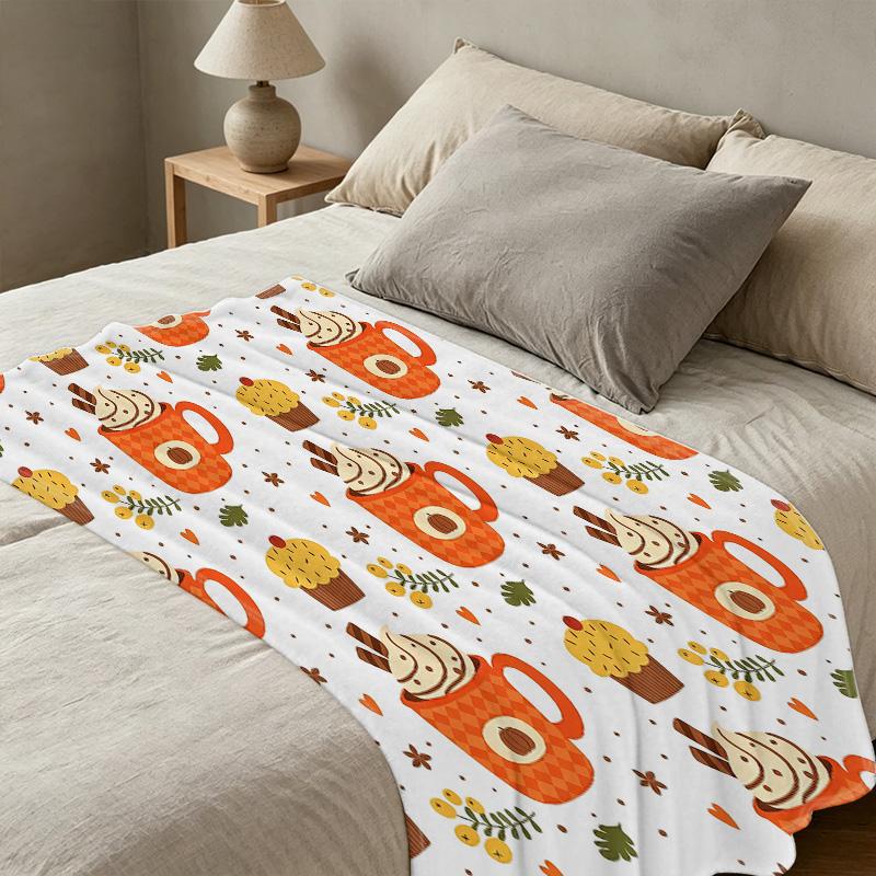 Soft Flannel Fleece Blanket Dessert Series, Non-Shedding Skin-Friendly Warm Throw, Ideal for Single Bedroom & Home Leisure Use
