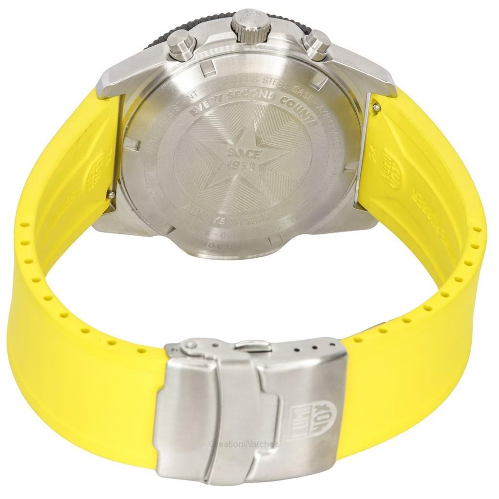 Luminox Pacific Diver Chronograph Yellow Rubber Strap Black Dial Swiss Quartz Diver's XS.3145 200M Men's Watch