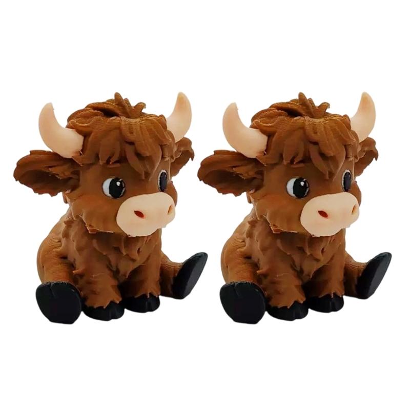 Tier Yak Figur Humorvolles Tier 3D Gedruckte Braune Yak Figur Für Schreibtisch Zuhause Und Auto Innenraum Dekorationen
