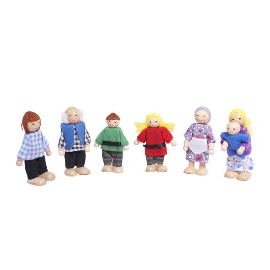 Yousheng Puppenhäuser Menschen 8 Familienfiguren Holzpuppen Realistisches Design Bewegliche Puppen für Fantasiespiel Lernspielzeug für Kinder Kleinkinder