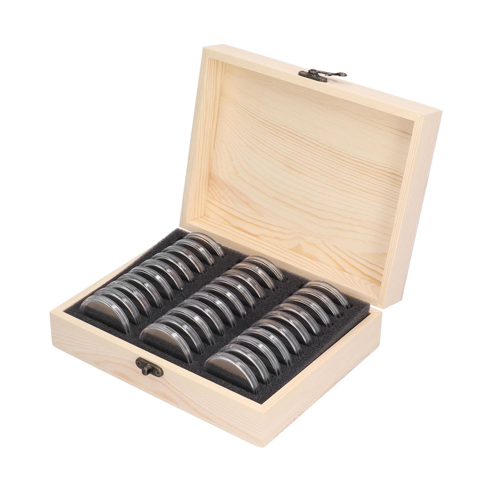 

30 Grid Commemorative Coin Protection Box Retro Coin Collection Box for Bedroom Office Home