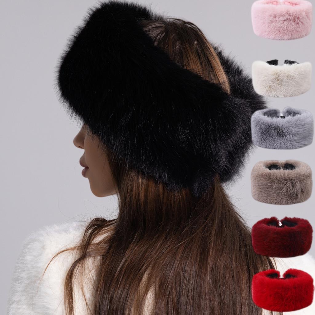 Autumn and Winter Imitation Fox Hair Thickened Fur Roofless Hat Thermal Ear Protection Hat Ring Headgear Headband Empty Top Hat