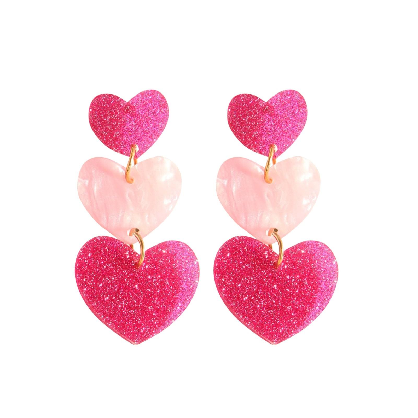 

Valentine s Day Heart-shaped Pendant Earrings,heart-shaped Earrings, Red Heart-shaped Earrings, Cute Female Heart-shaped Pendant Earrings One Size розовый