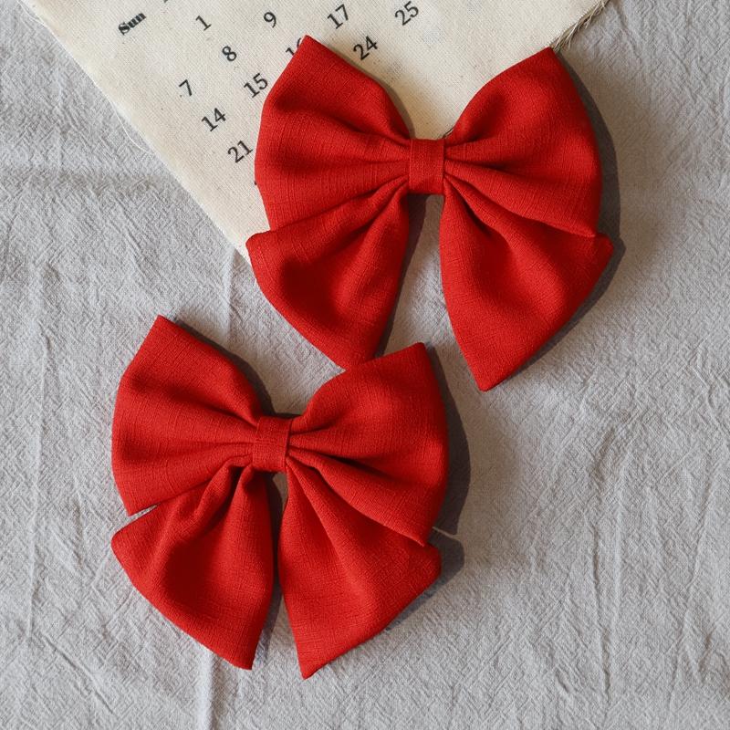 2Pcs Solid Color Hair Bows Boutique With Clips For Girls Hairgrips New Headwear Baby Hair Accessories Gift Baby Hair Clips