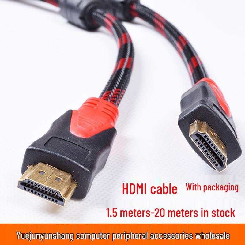 

Полностью медный кабель HDMI 1.4 1080P красного и черного цвета для подключения телевизора к компьютеру 1.5m
