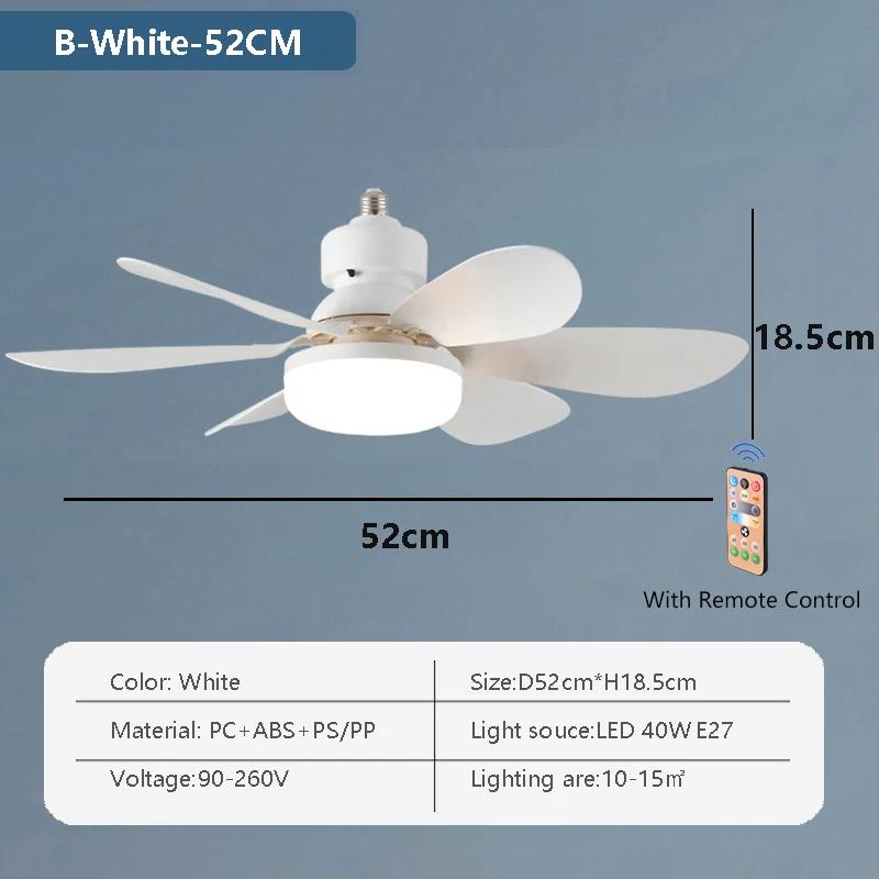 Modern LED Ceiling Fan Light Remote Control Adjustable Color Temperature Brightness Wind Speed Suitable For Bedroom Ligting Lamp