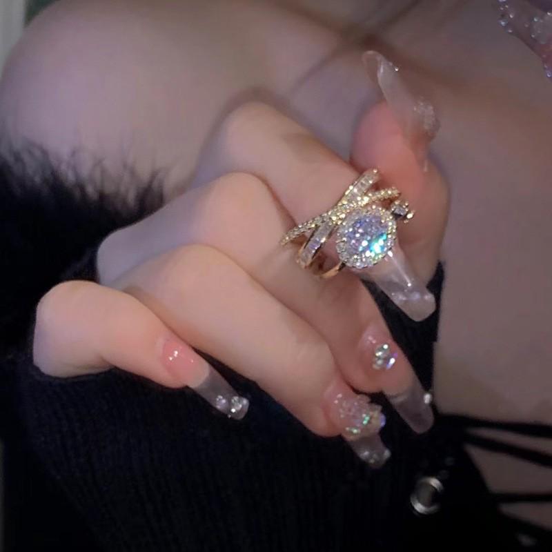 5A Grade Zircon Bauhinia Pattern Open Ring - Luxurious, Versatile, Exquisite Jewelry for Women