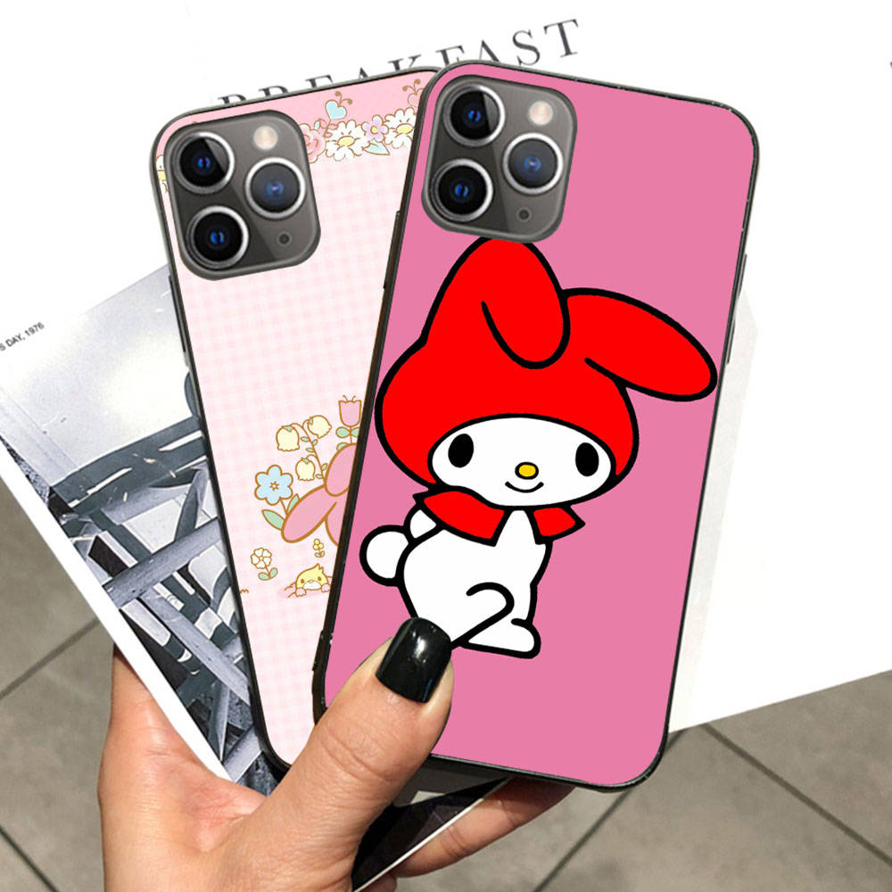 Case for iPhone 16 15 Plus 14 13 12 11 Pro 8 7 6S 6 SE 5S X XR XS Max Realme C30 C33 C31 9I Black Sofe Cover LI27 Cute My Melody