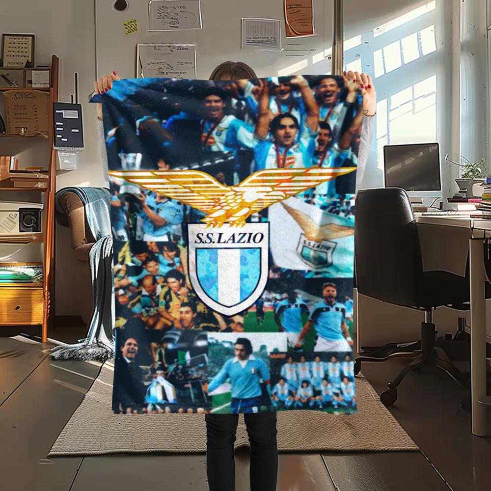 1PC Lazio Print Flannel Blanket, High Quality Comfortable for All Seasons, Home Decor, Warmth and Comfort, Perfect for Christmas Gifts