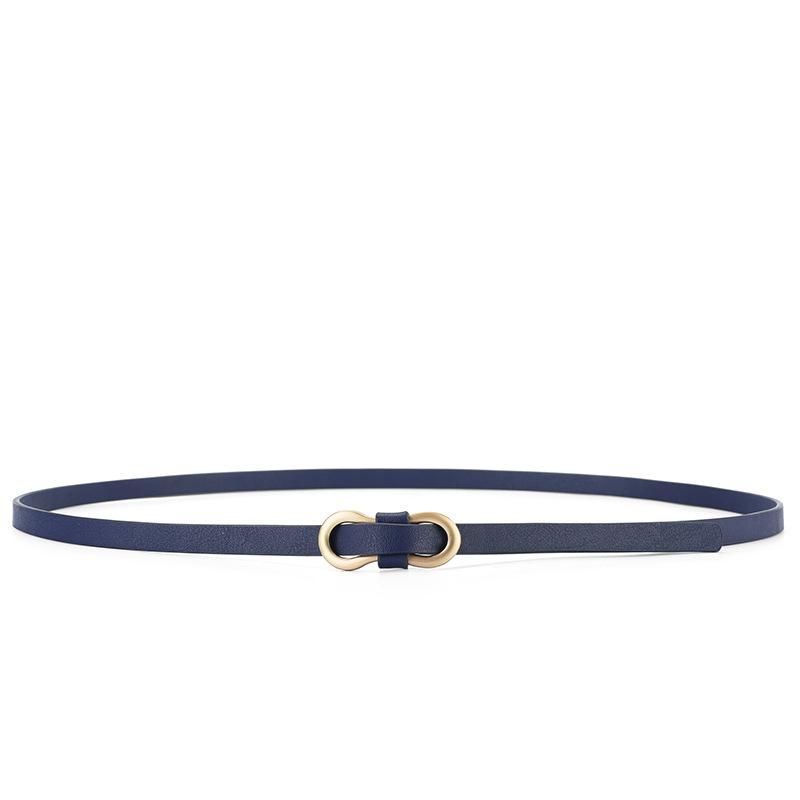 

Женский ремень 105 см Корейский стиль Модный тонкий ремень Ремень для платья, рубашки Универсальный и простой Без проколов Маленький ремень из полиуретана 105cm синий