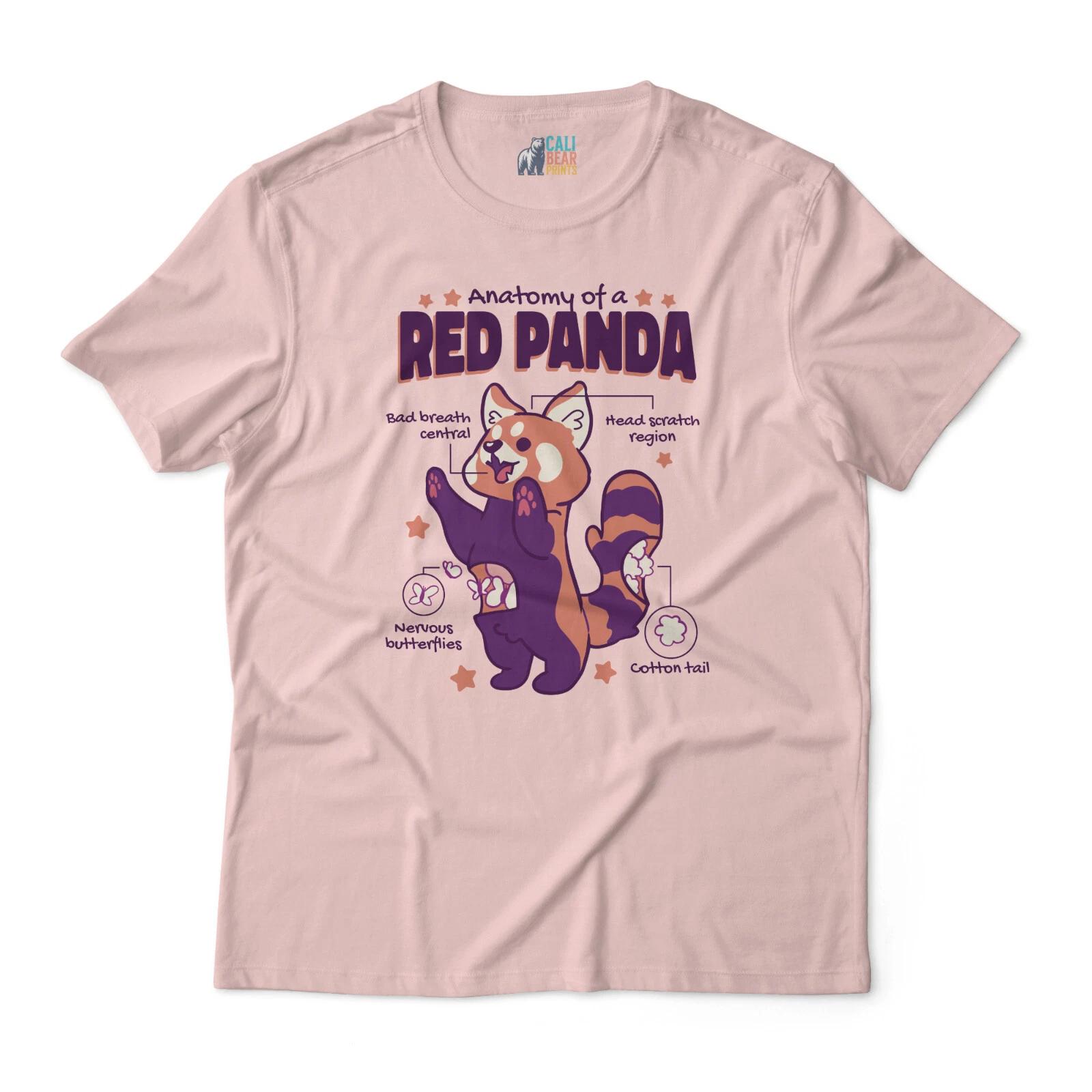 Anatomy of a Red Panda Graphic T shirt - Cute & Funny Animal Design S