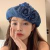 Novelty Stylish Cabbie Hat for Men Women Hat Denims Vintage Cabbie Caps Unisex Headwear Autumn Winter Hat for Daily Wear