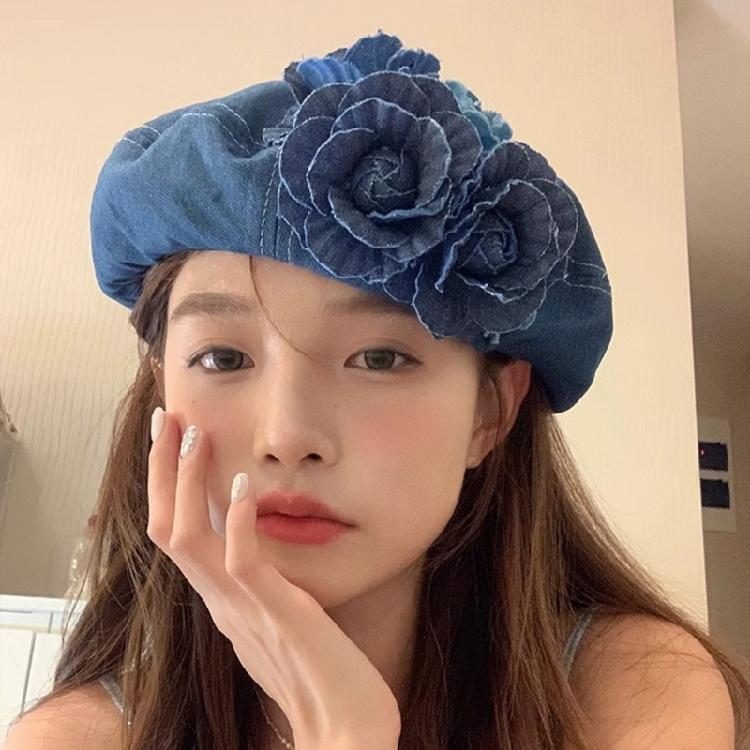 Novelty Stylish Cabbie Hat for Men Women Hat Denims Vintage Cabbie Caps Unisex Headwear Autumn Winter Hat for Daily Wear