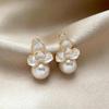 Elegant Glazed Pearl Flower Stud Earrings – Versatile, High-End Accessories for Women