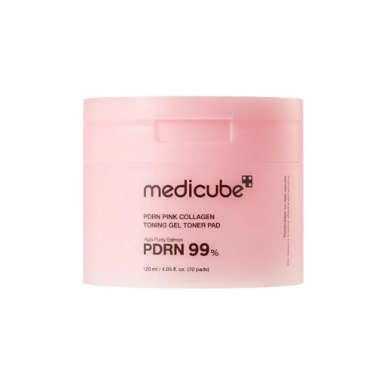 Medicube PDRN Pink Collagen Toning Gel Toner Pads Brightening & Firming 120ml (70 Pads)