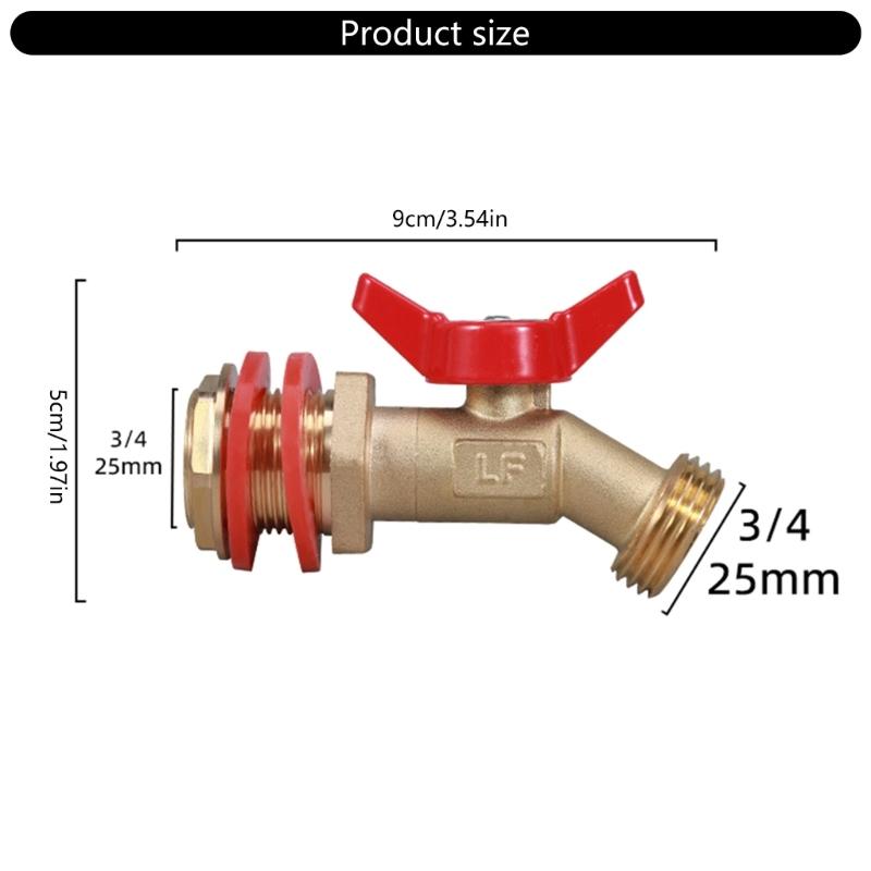 Sturdy Brass Rainwater Tap Connectors for Home Renovations Pipe Fittings Water Accessories with Random Gasket Color