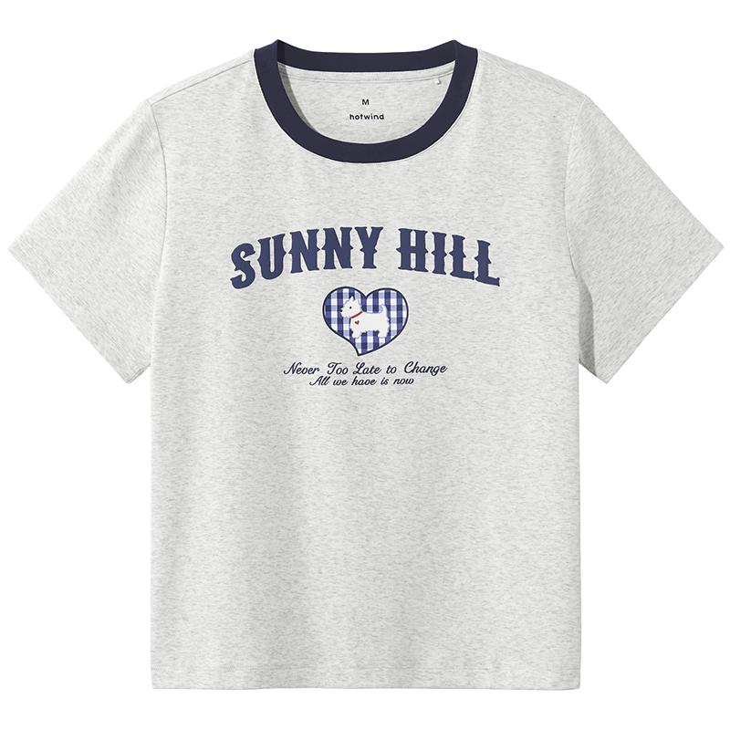 

Женская клетчатая футболка с принтом щенков с коротким рукавом Hotwind M