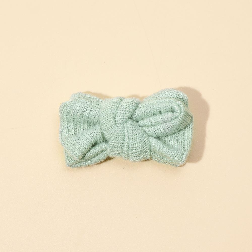 Children's Knitted Bow Hair Clips - Korean Style Decorative Headwear for Girls