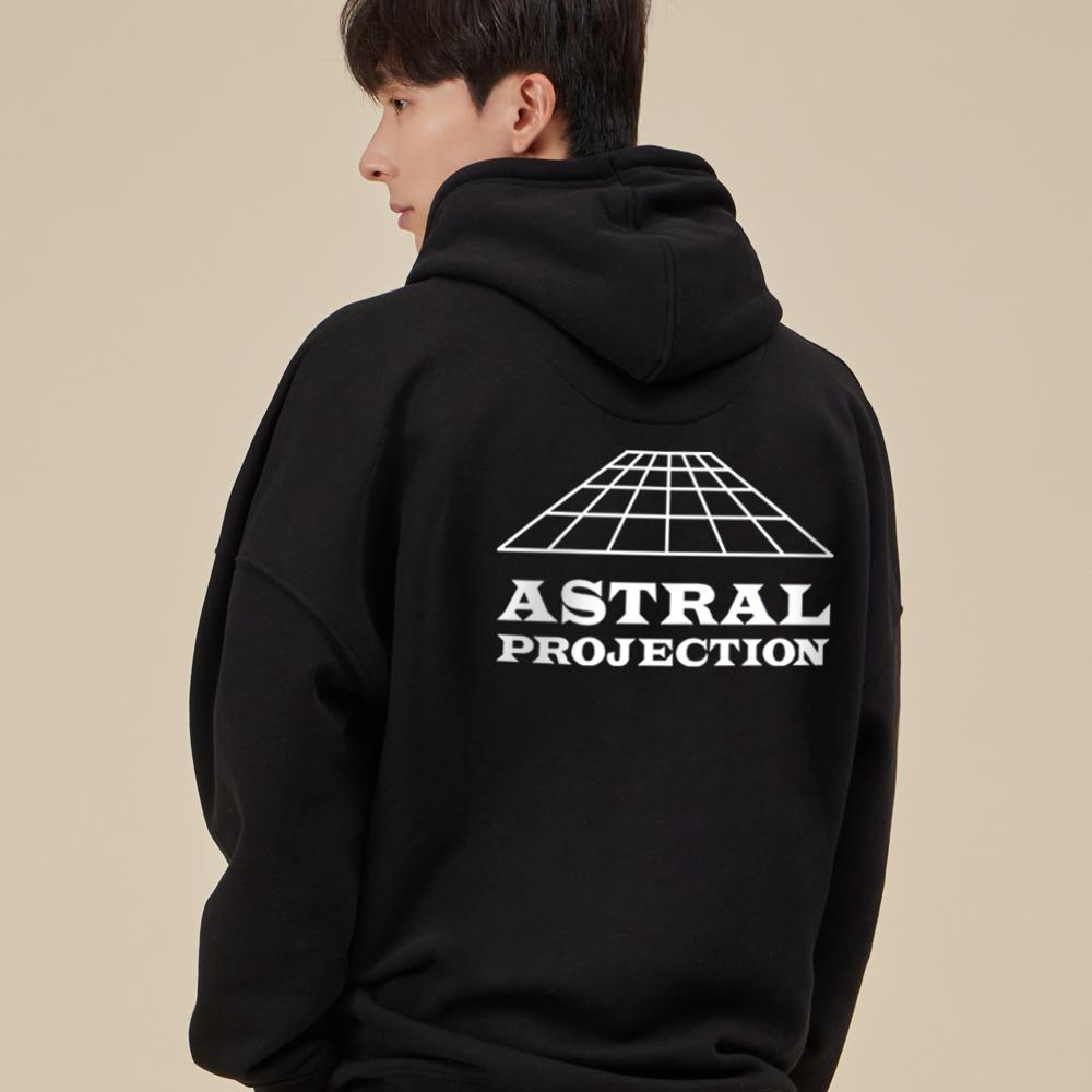 SIGNATURE Logo Oversized Wide Shoulder Hoodie_Black