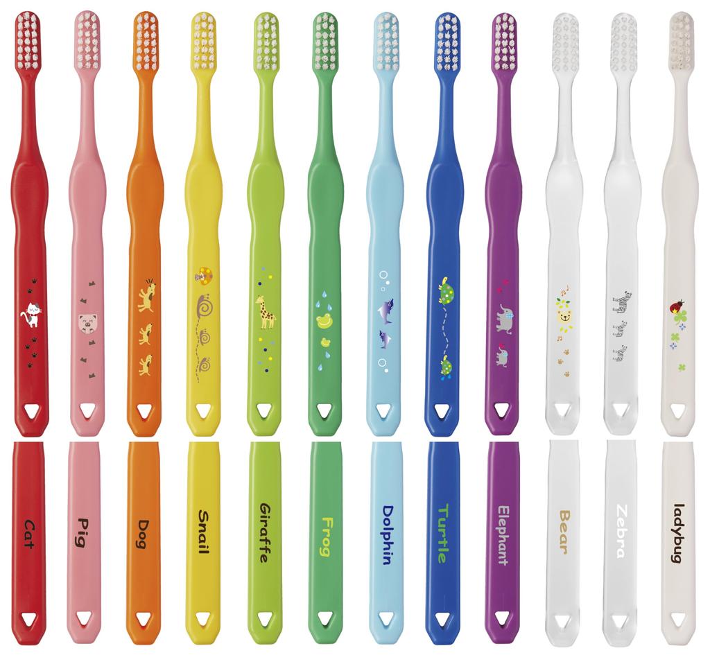 L Happy 12 Elementary Made In Junior Animal 12 APIS Children's Toothbrushes, Colors, Colors, Dentist-Recommended, Animal-Patterned, School, Japan,