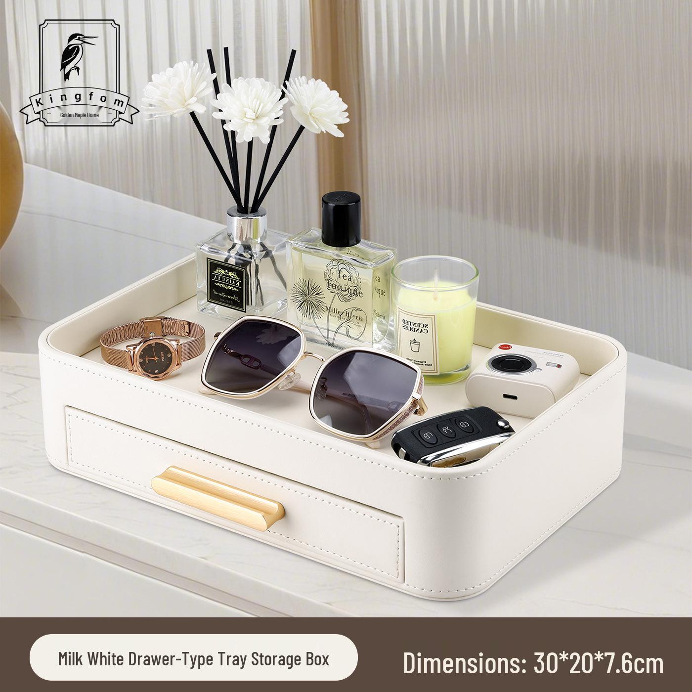 2025 Luxury Cream Rectangular Storage Tray for Vanity