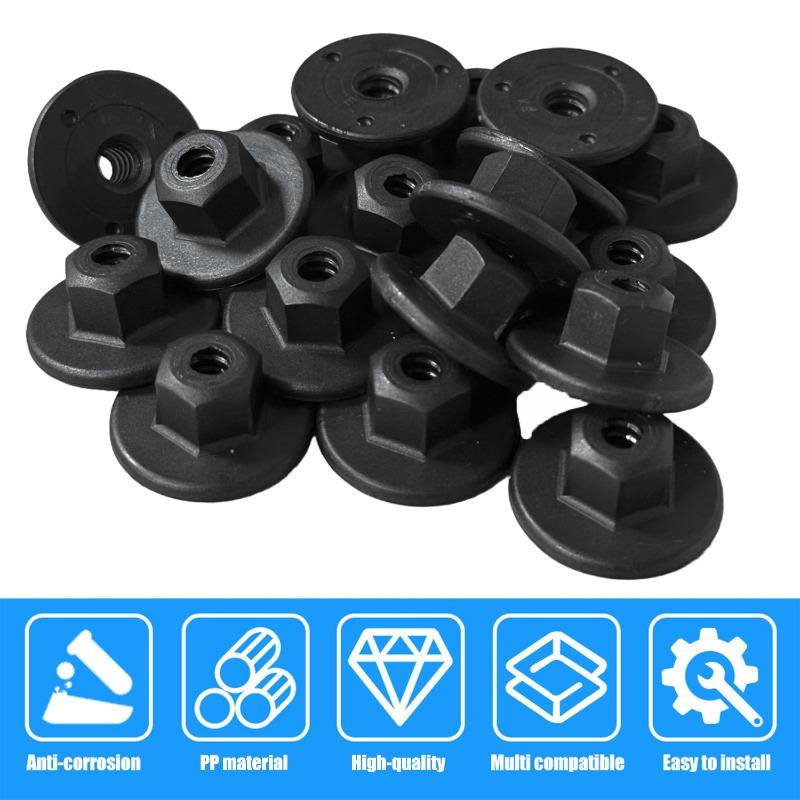 50PCS BMW X3 X5 X6 Car Clips Hex Head Plastic Self-Threading Nut Retainer Chassis for Rear Bumper Splash Shield Auto Parts