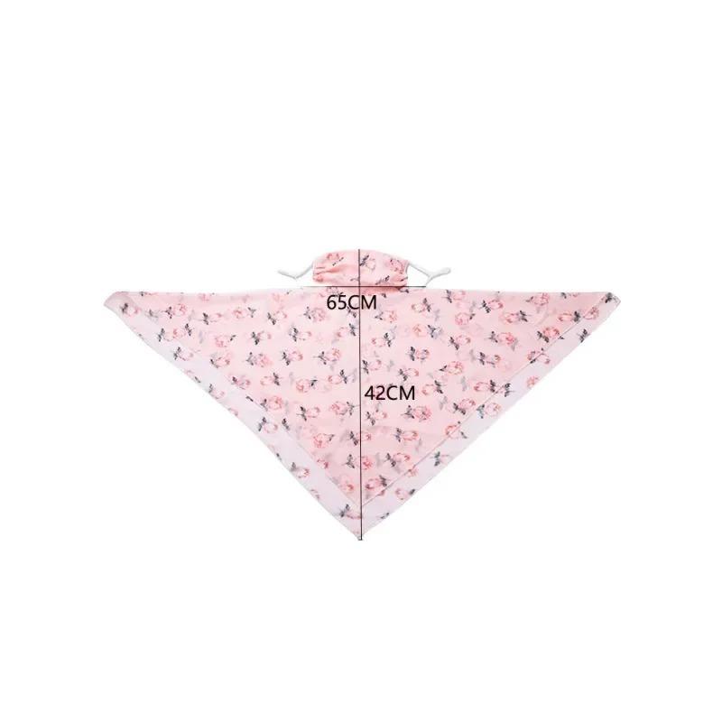 5pcs New Windproof Veil Ice Silk Breathable Face Protection Triangle Silk Scarf Sun Protection UV Loop Neck Scarf Thin Outdoor