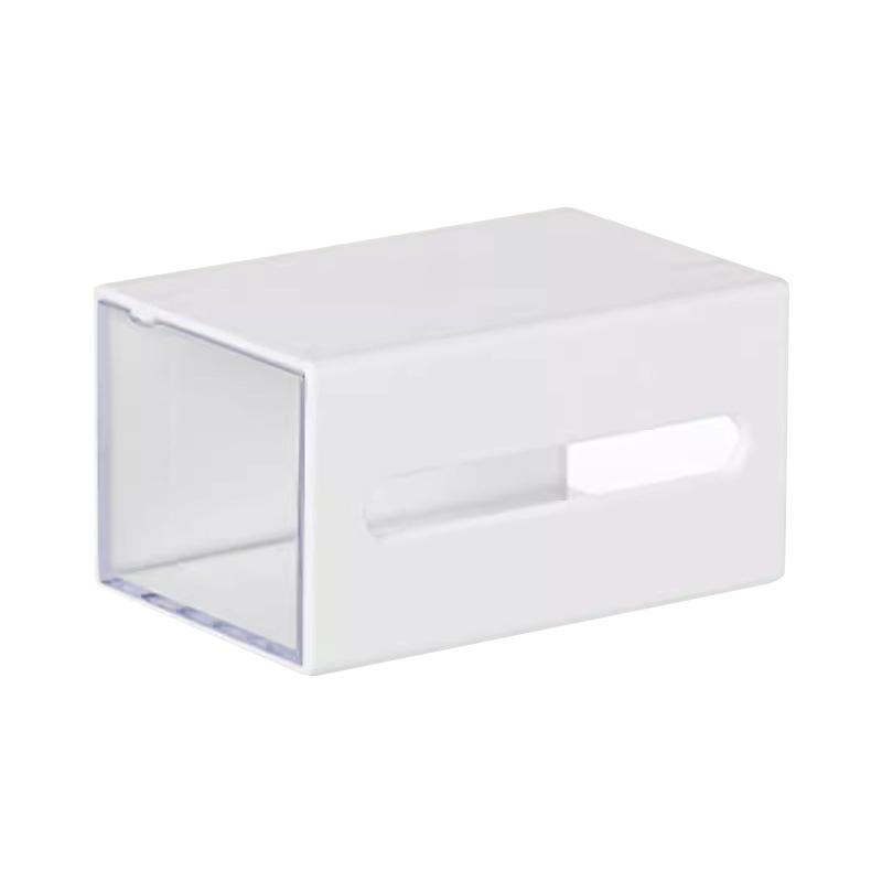 Transparent Wall-Mounted Bathroom Storage Box for Cotton Swabs, Hair Ties, Lipsticks